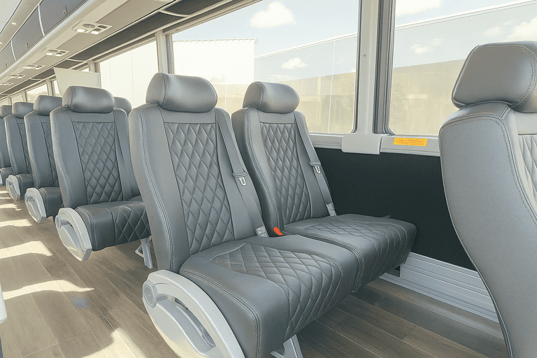 interior of Savannah Coach Bus Service charter bus