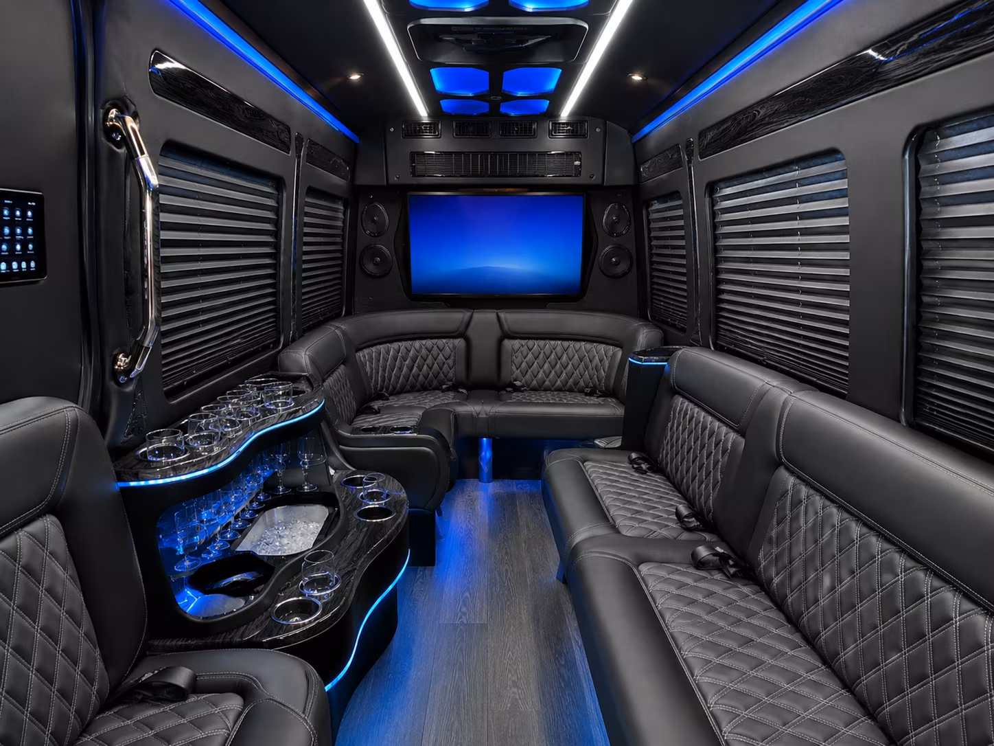 savannah 40 passenger party bus inside